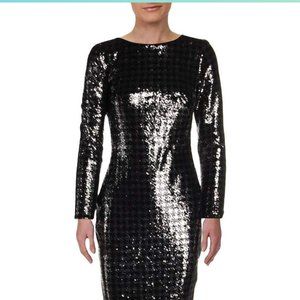 Ralph Lauren Long Sleeve Houndstooth Cocktail Dress - size 12